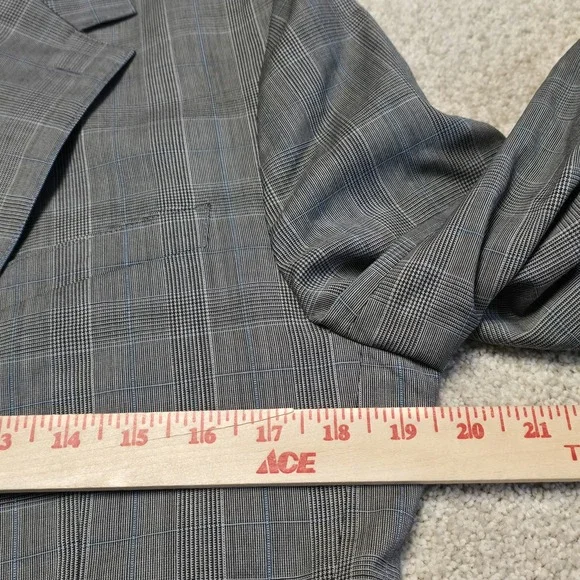 Bonobos Athletic Fit Sport Coat 38L Gray Blue Glen Plaid Blazer Marzotto Italian